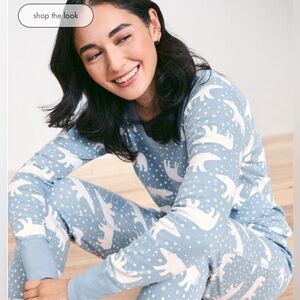 Hanna Andersson - Women's Holiday Long John Pajama Top & Pants - Polar Bear